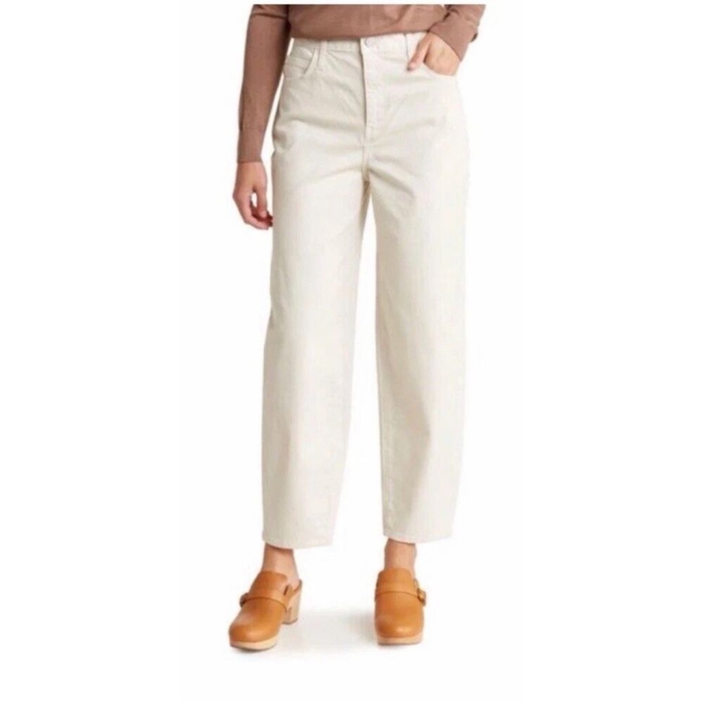 Frame Denim Ultra High Rise Barrel Leg Jeans
